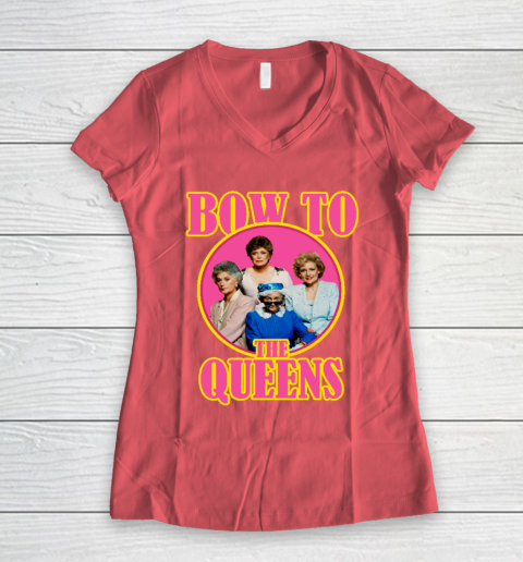 Golden Girls Tshirt Bow To The Queens Women's V-Neck T-Shirt 3