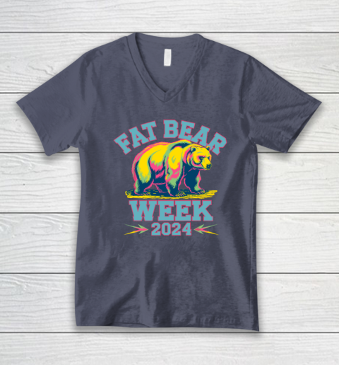 Fat Bear Week 2024 Grazer Animal Lover Alaska Katmai Nature V-Neck T-Shirt 6