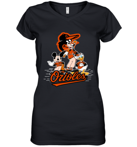 MLB Colorado Rockies Mickey Mouse Donald Duck Goofy Baseball T Shirt Women's  V-Neck T-Shirt