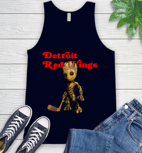 Detroit Red Wings NHL Hockey Groot Marvel Guardians Of The Galaxy Tank Top 3