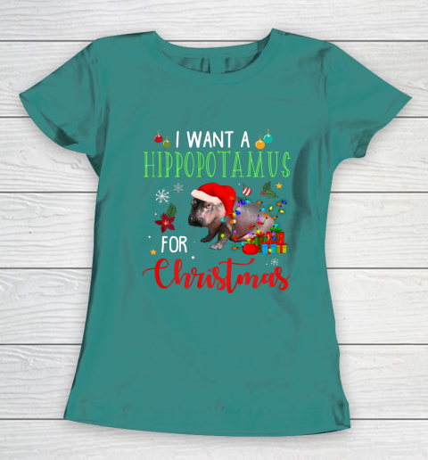 I Want A Hippopotamus For Christmas Hippo Fiona Women's T-Shirt 10