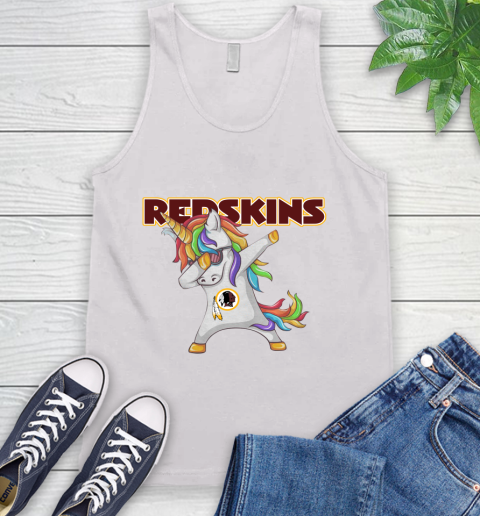 Washington Redskins NFL Football Funny Unicorn Dabbing Sports Tank Top