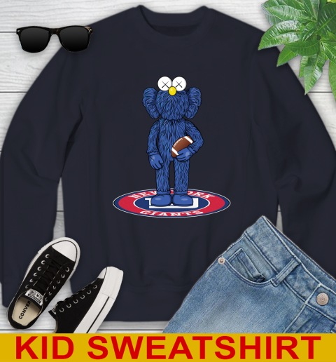 NFL Football New York Giants Kaws Bff Blue Figure Shirt Youth Sweatshirt 3