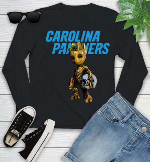 Carolina Panthers NFL Football Groot Marvel Guardians Of The Galaxy Youth Long Sleeve 2