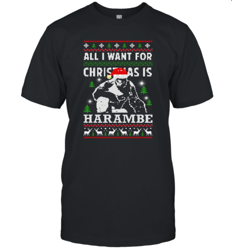 All I Want For Christmas Is Harambe Christmas Unisex Jersey Tee