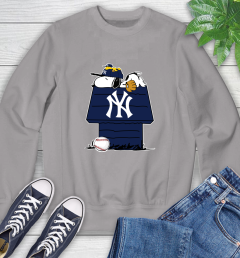 MLB New York Yankees Snoopy Woodstock The Peanuts Movie Baseball T Shirt Sweatshirt 5