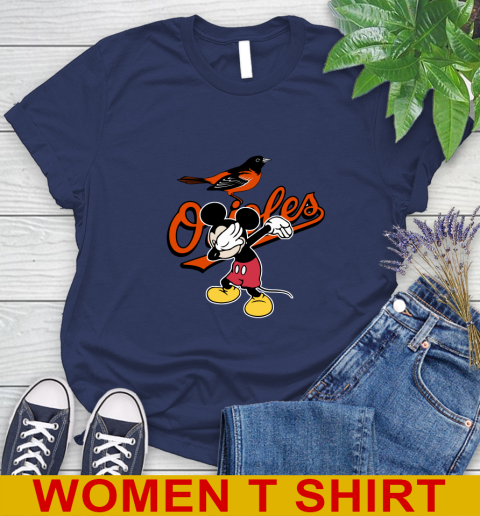 Baltimore Orioles MLB Baseball Dabbing Mickey Disney Sports Women's T-Shirt 12