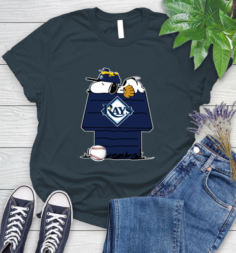 MLB Tampa Bay Rays Snoopy Woodstock The Peanuts Movie Baseball T Shirt Women's T-Shirt 8