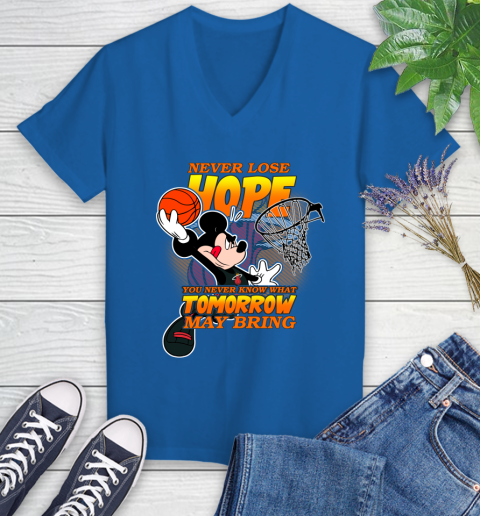 Miami Heat NBA Basketball Mickey Disney Never Lose Hope Women's V-Neck T-Shirt 10