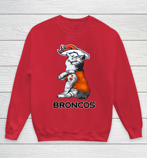 NFL Football My Cat Loves Denver Broncos Youth Sweatshirt Tee For Sports