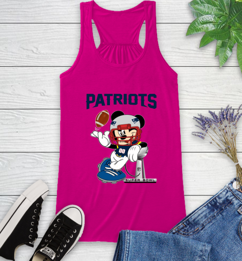 NFL New England Patriots Mickey Mouse Disney Super Bowl Football T Shirt Racerback Tank 8