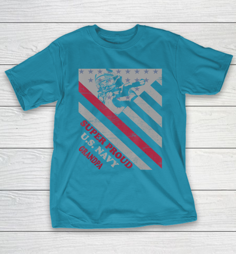 GrandFather gift shirt Vintage Flag Veteran Super Proud U.S. Navy Grandpa lovers T Shirt T-Shirt 17