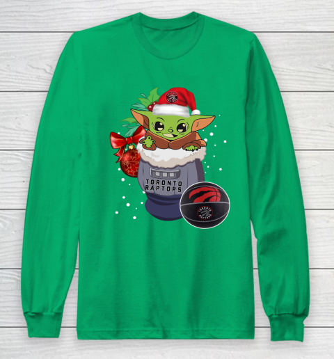 Toronto Raptors Christmas Baby Yoda Star Wars Funny Happy NBA Long Sleeve T-Shirt 7