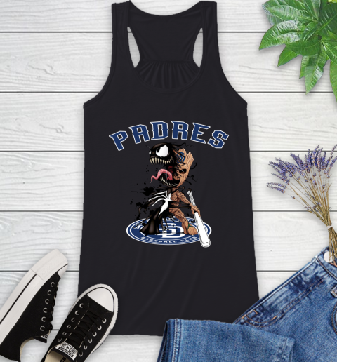MLB San Diego Padres Baseball Venom Groot Guardians Of The Galaxy Racerback Tank 2