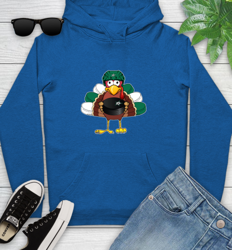 Dallas Stars Turkey Thanksgiving Day Youth Hoodie 9
