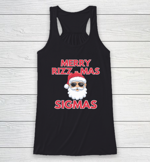 Merry Rizz Mas Sigmas Gen Alpha Middle School Christmas Racerback Tank