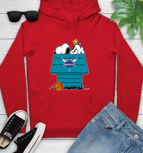 Charlotte Hornets NBA Basketball Snoopy Woodstock The Peanuts Movie Youth Hoodie 11