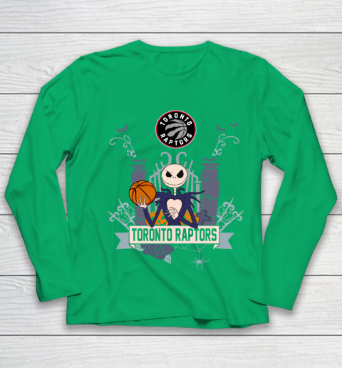 NBA Toronto Raptors Basketball Jack Skellington Halloween Youth Long Sleeve 4