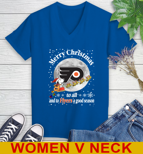 Philadelphia Flyers Merry Christmas To All And To Flyers A Good Season NHL Hockey Sports Women's V-Neck T-Shirt 9