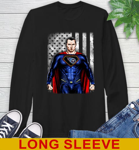 NFL Football Tennessee Titans Superman DC Shirt Long Sleeve T-Shirt
