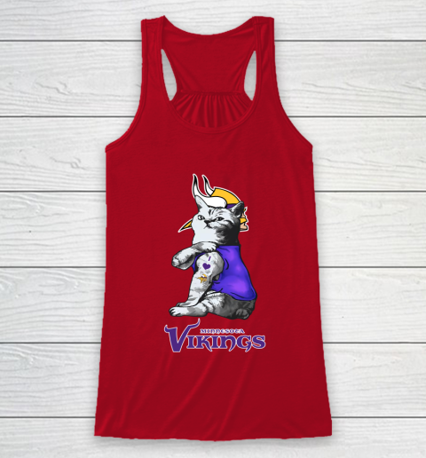 NFL Football My Cat Loves Minnesota Vikings Racerback Tank 4