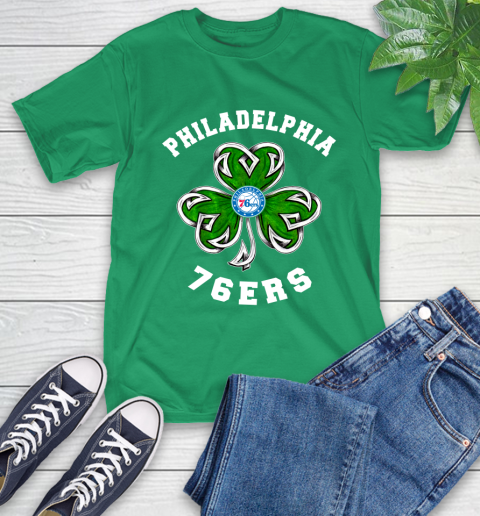 NBA Philadelphia 76ers Three Leaf Clover St Patrick's Day Basketball Sports T-Shirt 7