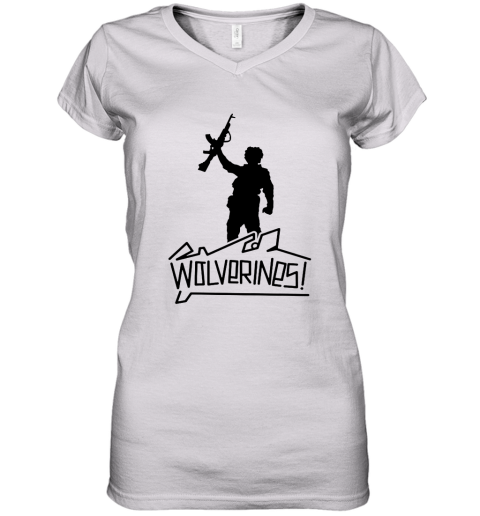 Red Dawn Wolverines Women's V-Neck T-Shirt