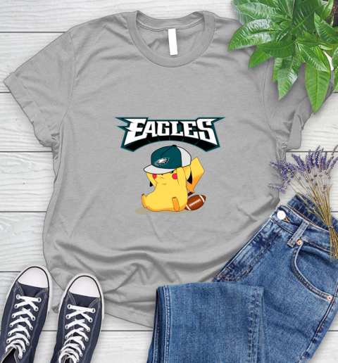 NFL Pikachu Football Sports Philadelphia Eagles Women's T-Shirt 5