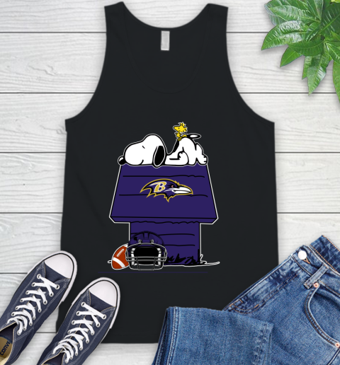 Baltimore Ravens NFL Football Snoopy Woodstock The Peanuts Movie Tank Top 2