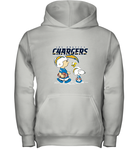 Los Angeles Chargers Let's Play Football Together Snoopy NFL Youth Hoodie