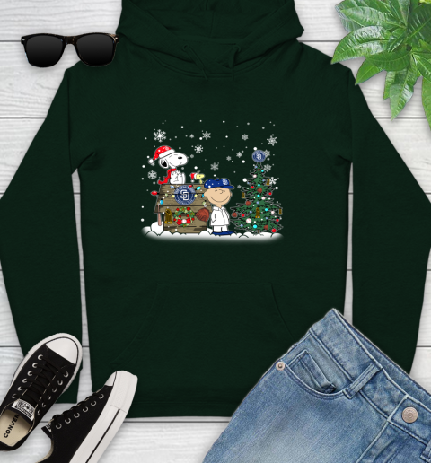 MLB San Diego Padres Snoopy Charlie Brown Christmas Baseball Commissioner's Trophy Youth Hoodie - Image 15