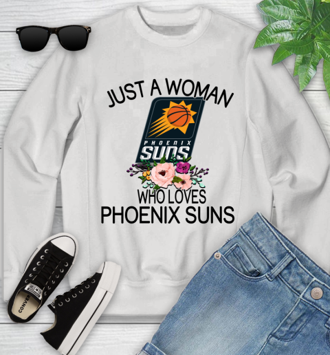 NBA Just A Woman Who Loves Phoenix Suns Basketball Sports Youth Sweatshirt