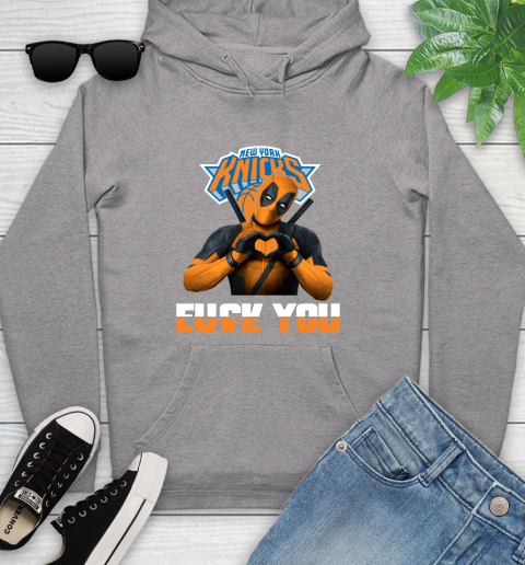 NBA New York Knicks Deadpool Love You Fuck You Basketball Sports Youth Hoodie 6