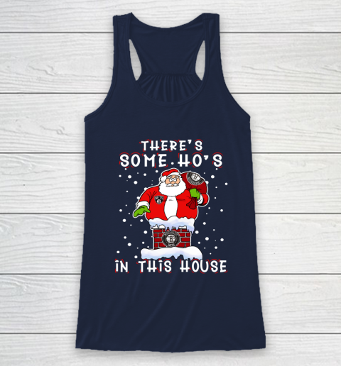 Brooklyn Nets Christmas There Is Some Hos In This House Santa Stuck In The Chimney NBA Racerback Tank 8
