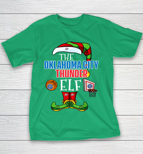 Oklahoma City Thunder Christmas ELF Funny NBA Youth T-Shirt 3