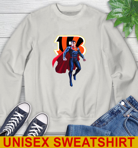 NFL Superman DC Sports Football Cincinnati Bengals Sweatshirt 12