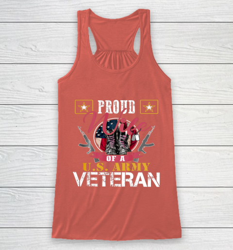 Veteran Shirt Vintage Proud Wife Of A U S Army Veteran Racerback Tank 3