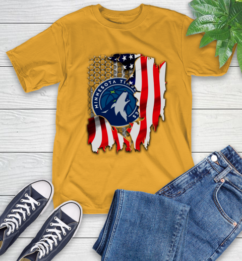 Minnesota Timberwolves NBA Basketball American Flag T-Shirt 2