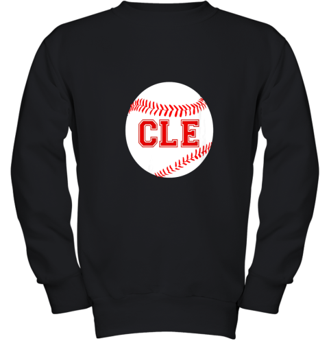 Cleveland Ohio Baseball Heart CLE Youth Sweatshirt