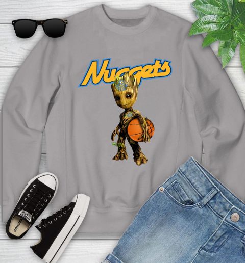 Denver Nuggets NBA Basketball Groot Marvel Guardians Of The Galaxy Youth Sweatshirt 4