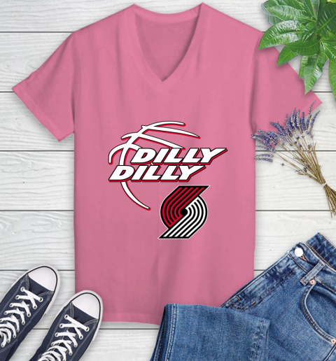 NBA Portland Trail Blazers Dilly Dilly Basketball Sports Women's V-Neck T-Shirt 13