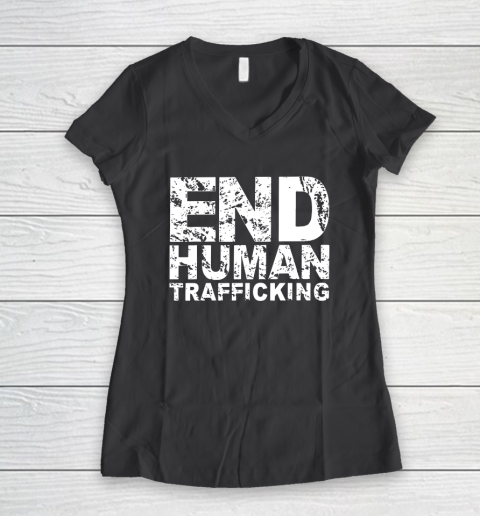 End Human Trafficking Shirt Women's V-Neck T-Shirt 6