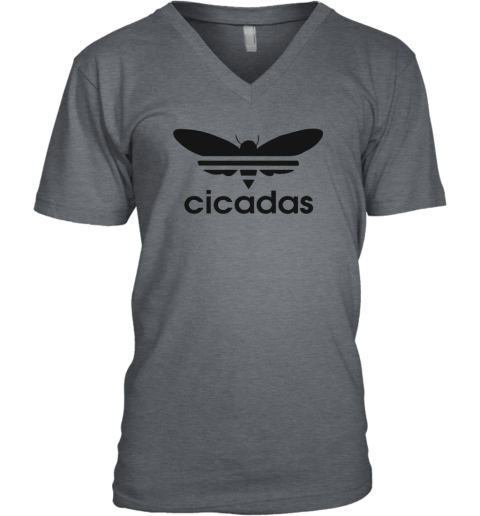 Trending Cicadas Shirt Cicada 2024 V-Neck T-Shirt jl6u trending cicadas shirt cicada 2024 v neck unisex 8 front dark heather