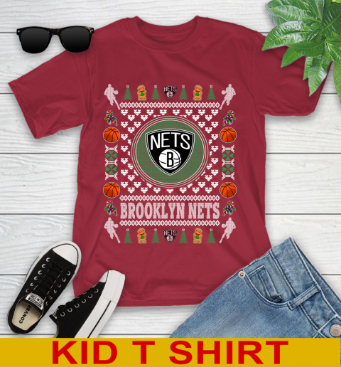 Brooklyn Nets Merry Christmas NBA Basketball Loyal Fan Youth T-Shirt 12