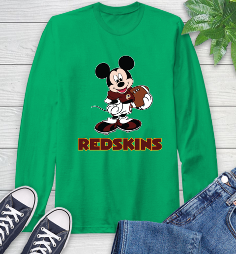 NFL Football Washington Redskins Cheerful Mickey Mouse Shirt Long Sleeve T-Shirt 8