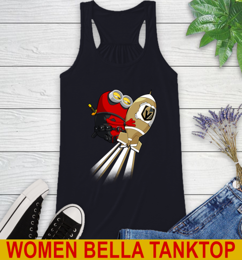 NHL Hockey Vegas Golden Knights Deadpool Minion Marvel Shirt Racerback Tank 8