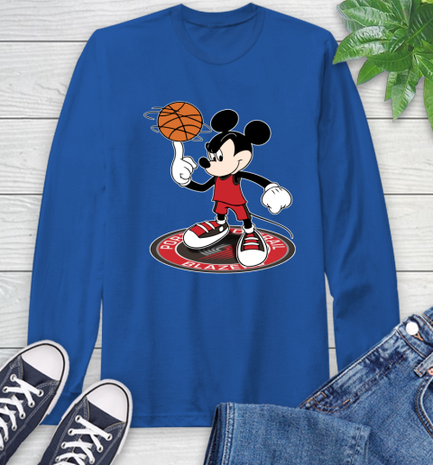 NBA Basketball Portland Trail Blazers Cheerful Mickey Disney Shirt Long Sleeve T-Shirt 10