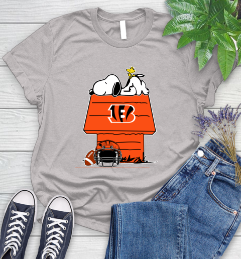 Cincinnati Bengals NFL Football Snoopy Woodstock The Peanuts Movie Women's T-Shirt 10