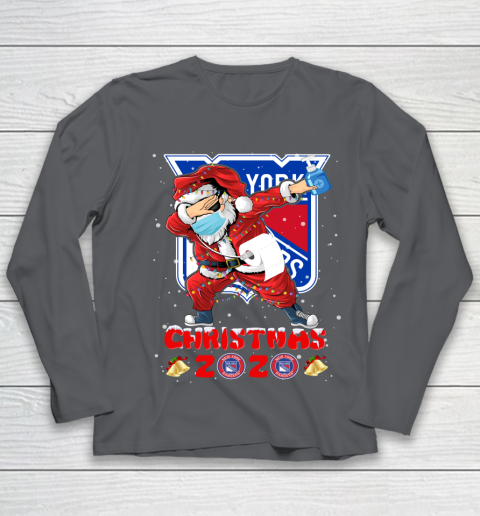 New York Rangers Funny Santa Claus Dabbing Christmas 2020 NHL Youth Long Sleeve 6