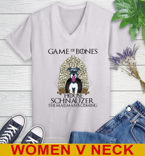 Game of bones house schnauzer dog the mailman is coming tshirt 61